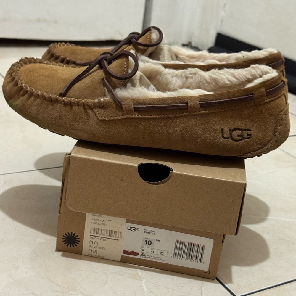 UGG Brown Suede Moccasin Slippers
